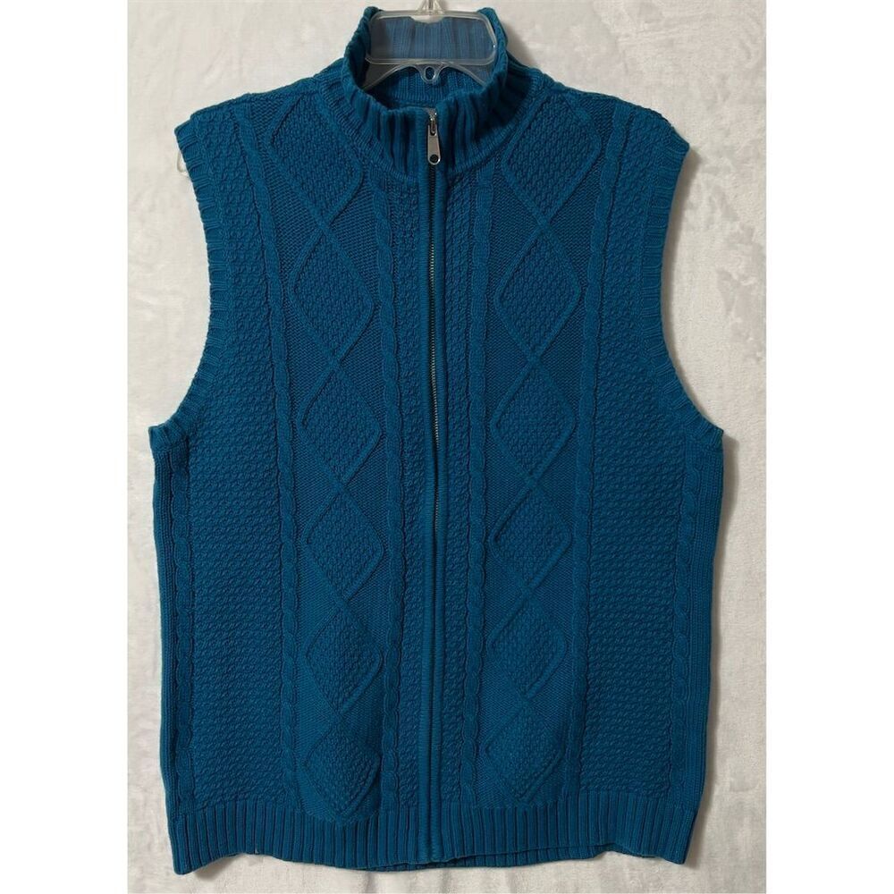 Additions by Chico's Women's Blue Cable Knit Vest Sweater Size XL (XL)